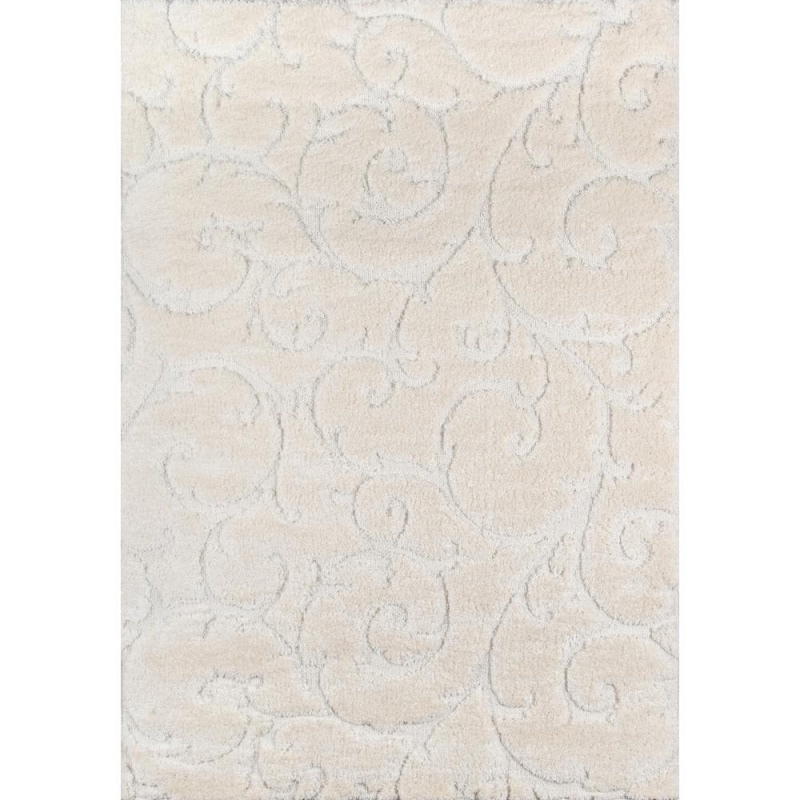 Modern Runner Area Rug, Ivory, 2'3" X 7'6" Runner