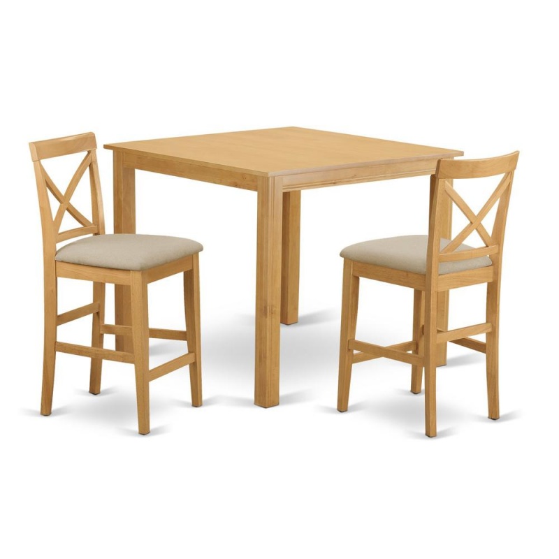 3 Pc Counter Height Pub Set - Dining Table And 2 Counter Height Dining Chair