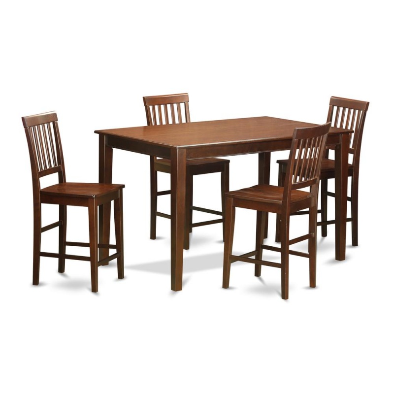 5 Pc Counter Height Table Set- Pub Table And 4 Counter Height Chairs