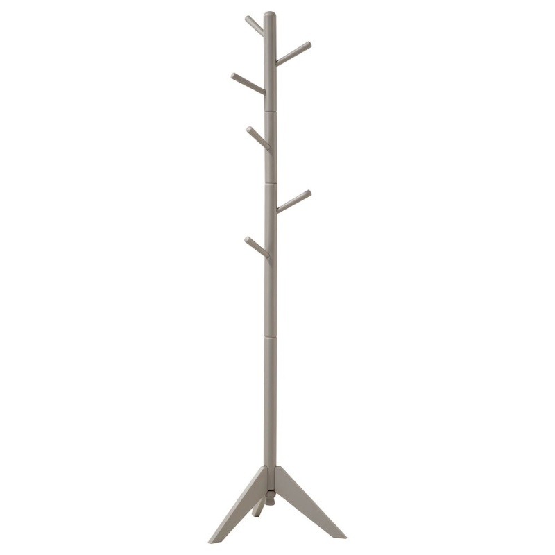 Devlin 6 Hook Freestanding Wood Coat Rack Grey