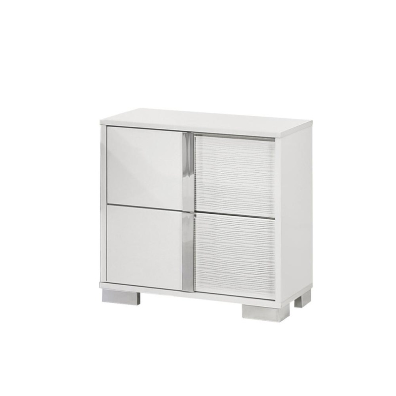 White Nightstand With 2 Drawers