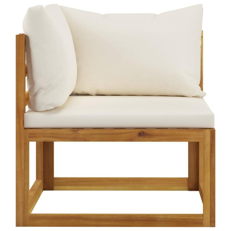 Vidaxl 9 Piece Garden Lounge Set With Cushion Cream Solid Acacia Wood 7642