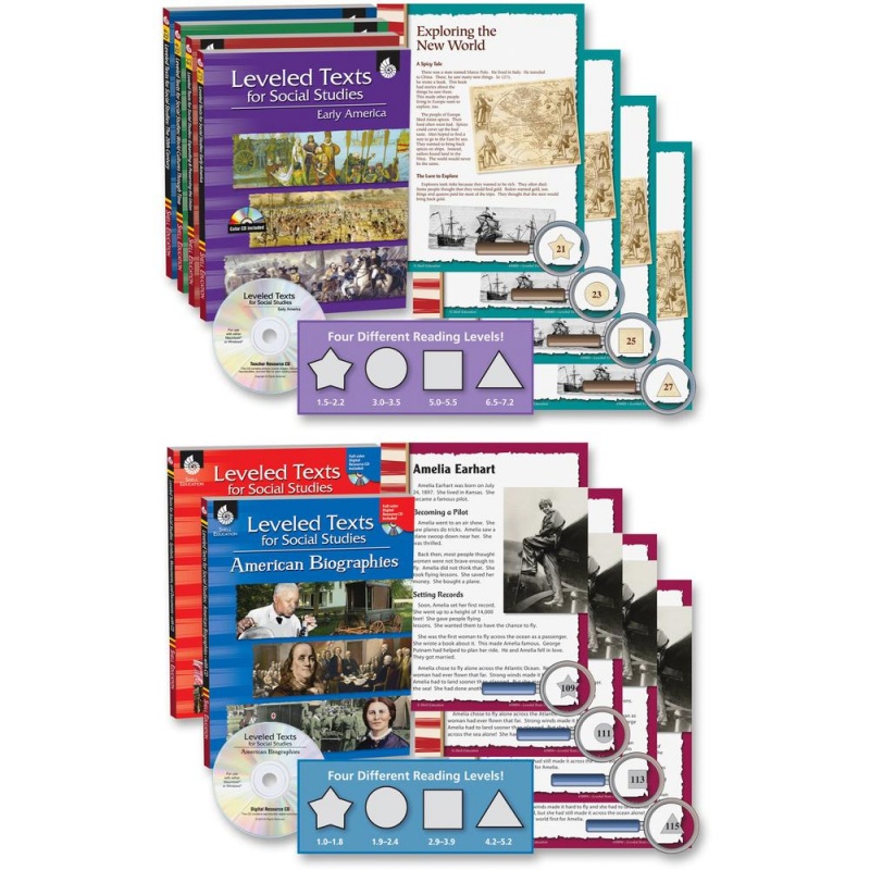 Shell Education Social Studies Leveled Texts Book Set Printed/Electronic Book - Shell Educational Publishing Publication - Cd-Rom, Book