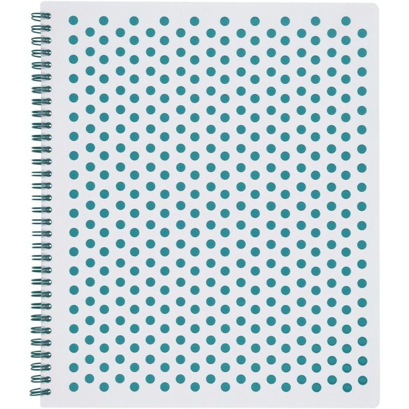 Tops Polka Dot Design Spiral Notebook - Double Wire Spiral - College Ruled - 3 Hole(S) - 0.50" X 9.5"11.1"Polka Dot - Micro Perforated, Hole-Punched, Durable, Wear Resistant, Damage Resistant - 1 Each
