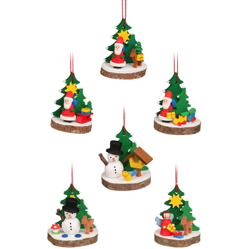 Ornament - Assorted Treeslice (Set 6)