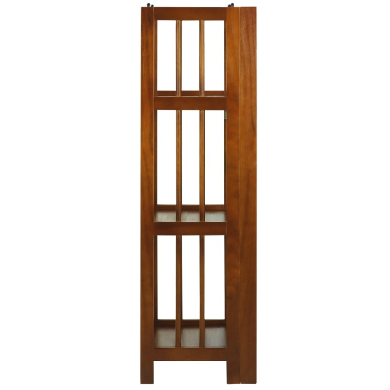 3-Shelf Folding Bookcase 14" Wide-Honey Oak