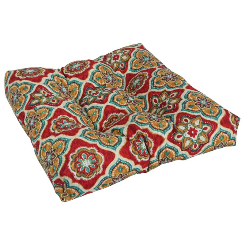19-Inch Squared Patterned Spun Polyester Tufted Dining Chair Cushion 94005-1Ch-Reo-63