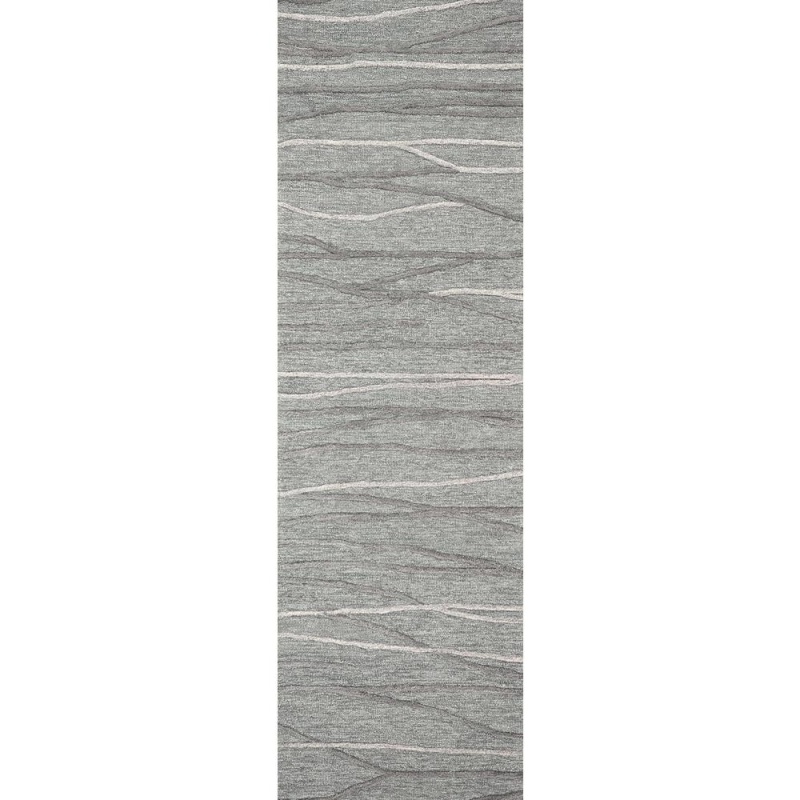 Hand Tufted Cut & Loop Pile Wool Rug, 2'6" X 8'