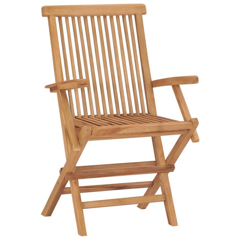 Vidaxl Garden Chairs With Gray Cushions 8 Pcs Solid Teak Wood 2905