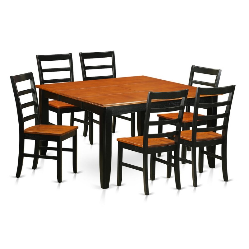 7 Pc Dining Room Set with Square Table and 6 Chairs