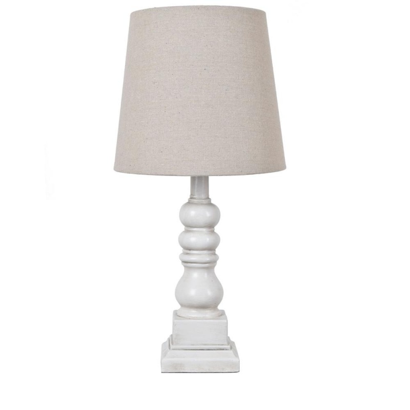 18.5" Th Distressed White Resin Table Lamp