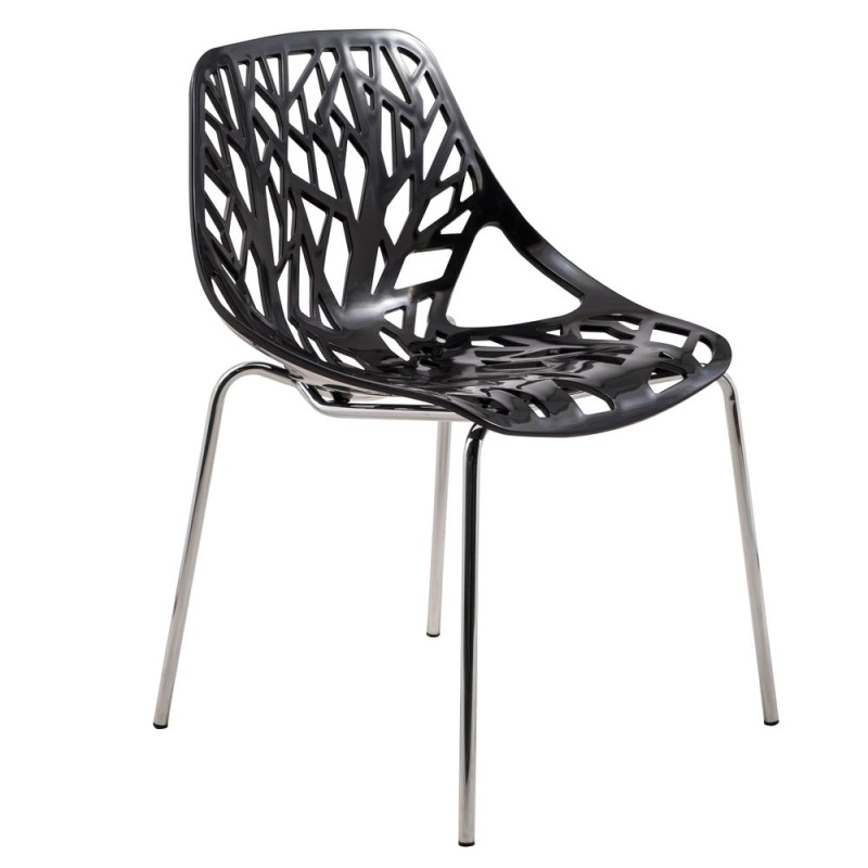 Modern Asbury Dining Chair W/ Chromed Legs