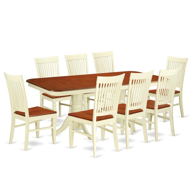 Dining Room Set Buttermilk & Cherry, Nawe9-Bmk-w