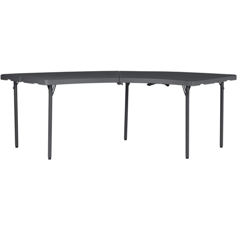 Dorel Zown Moon Commercial Blow Mold Folding Table - 5 Legs - 30" Table Top Width X 92.60" Table Top Depth - 29.25" Height - Gray - High-Density Polyethylene (Hdpe)
