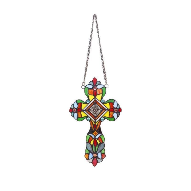 Chloe Lighting Adelina Victorian Tiffany-Style Stained Glass Window Panel 13" Tall