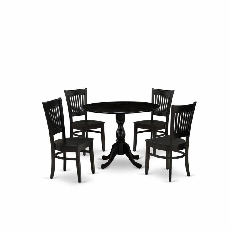 5-Piece Kitchen Dining Set with 4 Wooden Chairs
