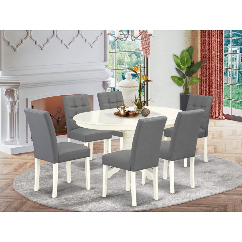 7 Piece Kitchen Table Set Consists A Wood Table