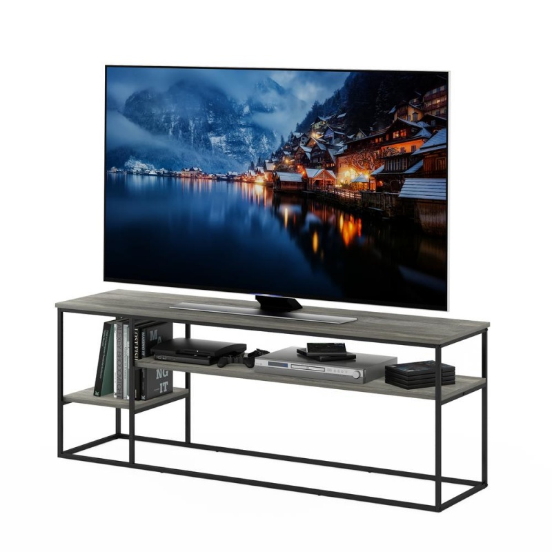 Furinno Moretti Modern Lifestyle Tv Stand For Tv Up To 65 Inch, French Oak Grey