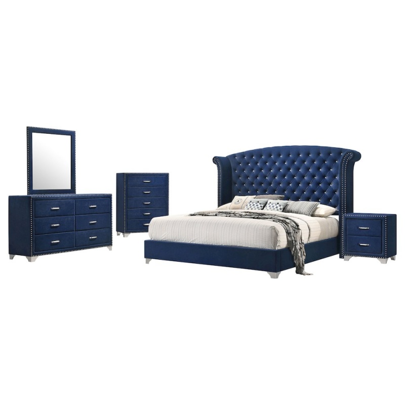 Melody 5-Piece Eastern King Bedroom Set Pacific Blue