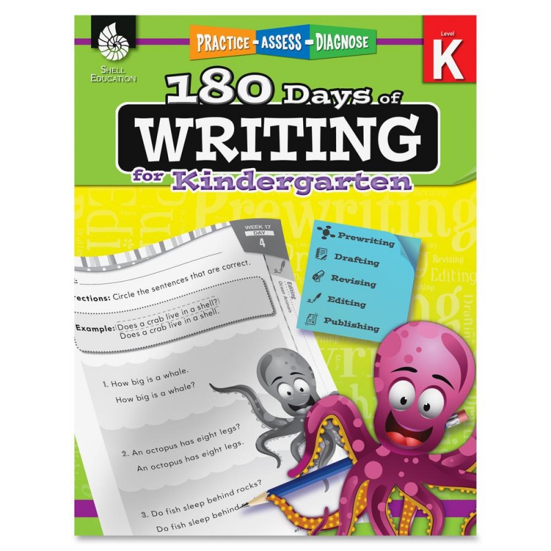 Shell Education Grade K 180 Days Of Writing Book Printed Book - 216 Pages - Shell Educational Publishing Publication - Book - Grade k
