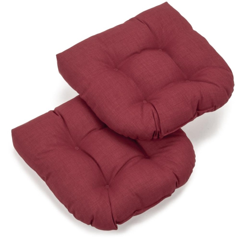 19-Inch U-Shaped Solid Spun Polyester Tufted Dining Chair Cushions (Set Of 2) 93184-2Ch-Reo-Sol-17