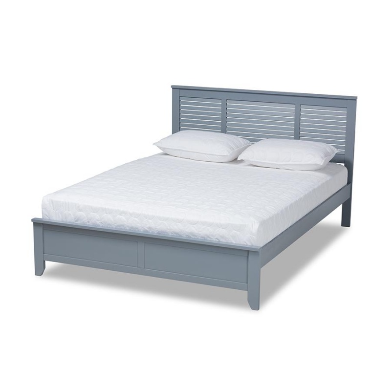 Baxton Studio Adela Modern And Contemporary Grey Finished Wood Full Size Platform Bed