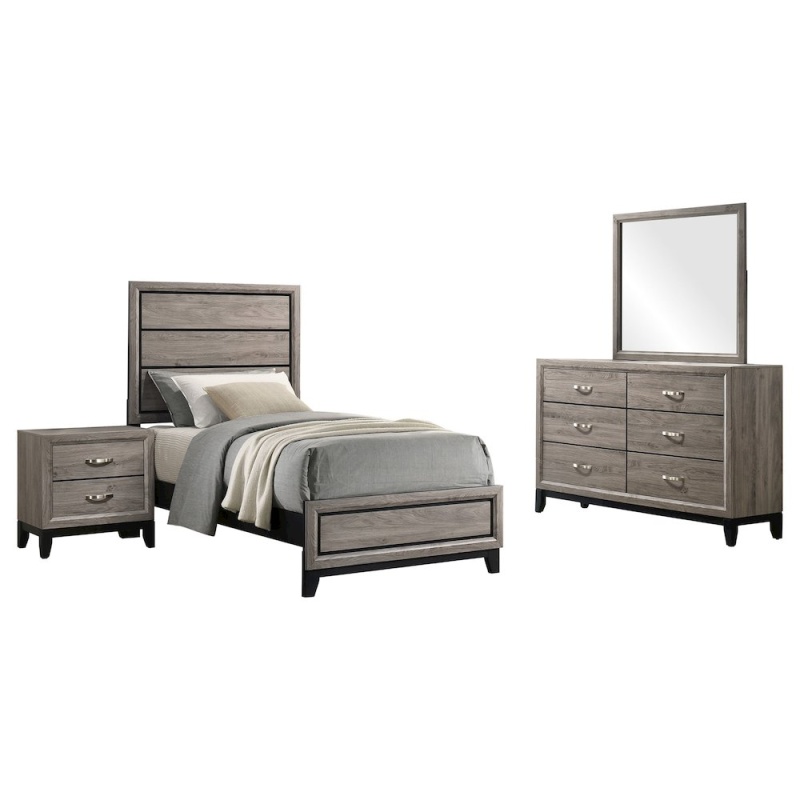 Watson Four-Piece Twin Bedroom Set Light Taupe