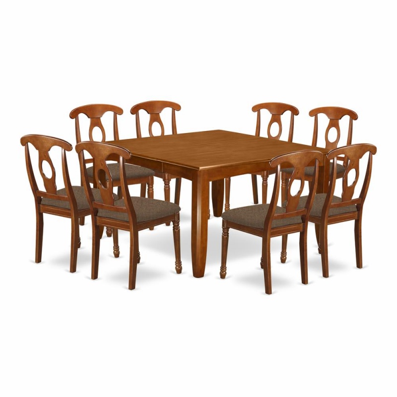 9 Pc Dining Room Set with Leaf and 8 Dinette Chairs
