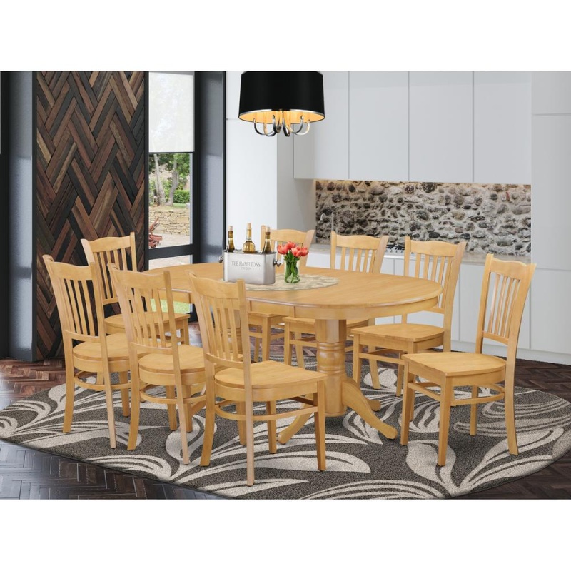 9 Pc Table Set - Table And 8 Dining Chairs