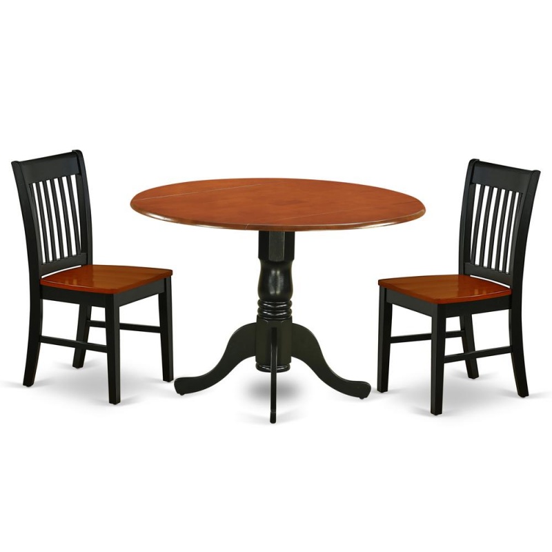 Dining Room Set Black & Cherry, Dlno3-Bch-w