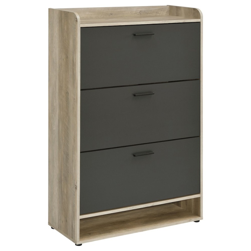 Denia 3-Tier Engineered Wood Shoe Cabinet Grey