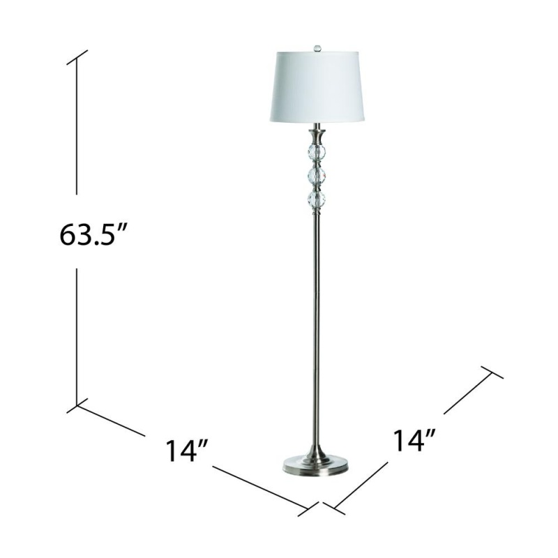 62" Metal/Crystal Floor Lamp, 1 Pc Ups Pk, 1.82'
