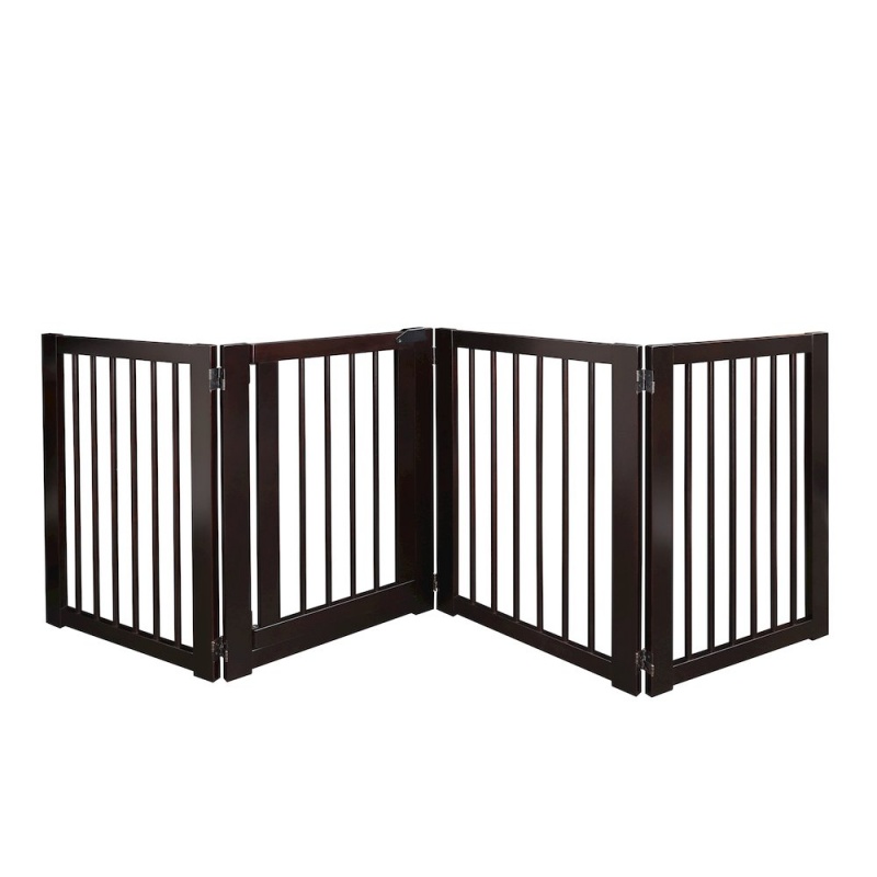 American Trails Free Standing Pet Gate With Door-Espresso