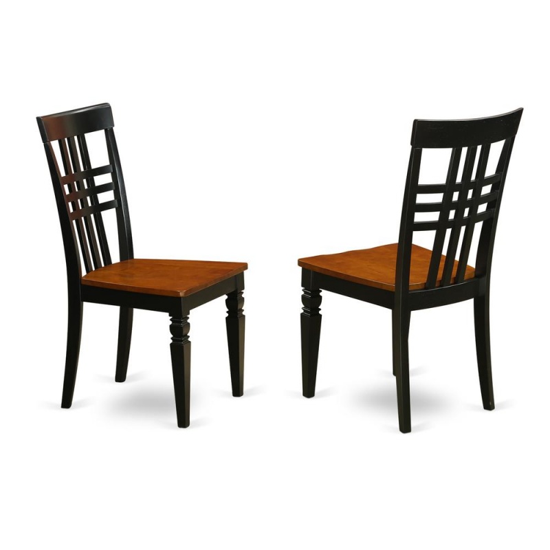 3 Pc Dining Room Set With A Dining Table And 2 Kitchen Chairs In Black And Cherry