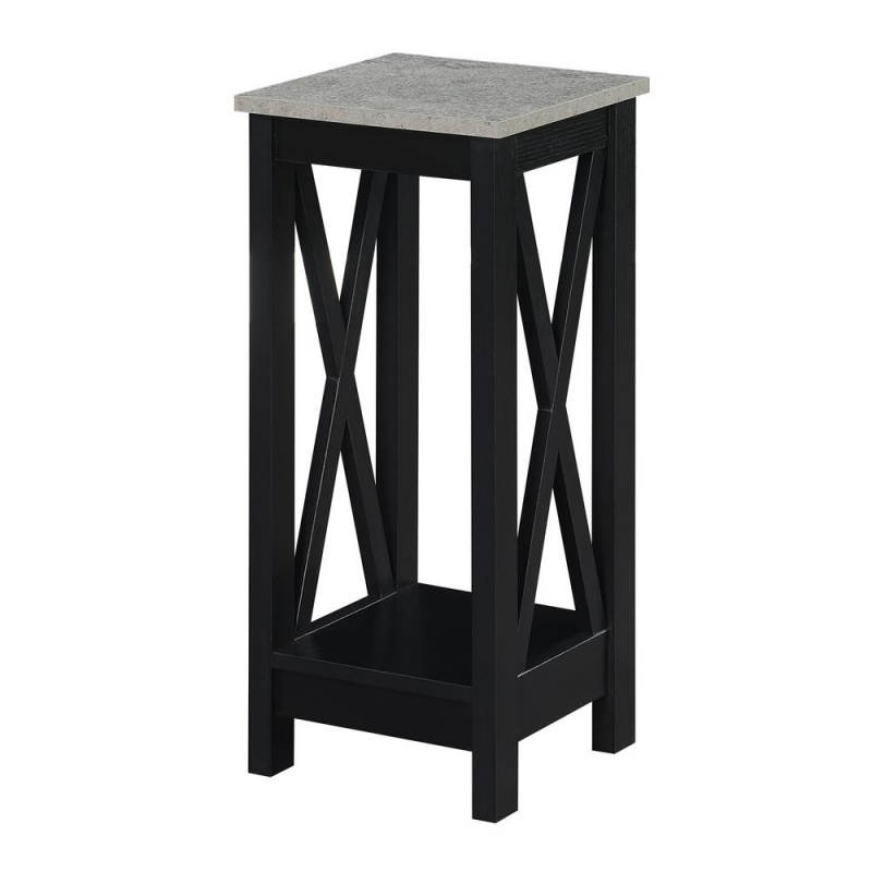 Oxford Plant Stand, Cement/Black