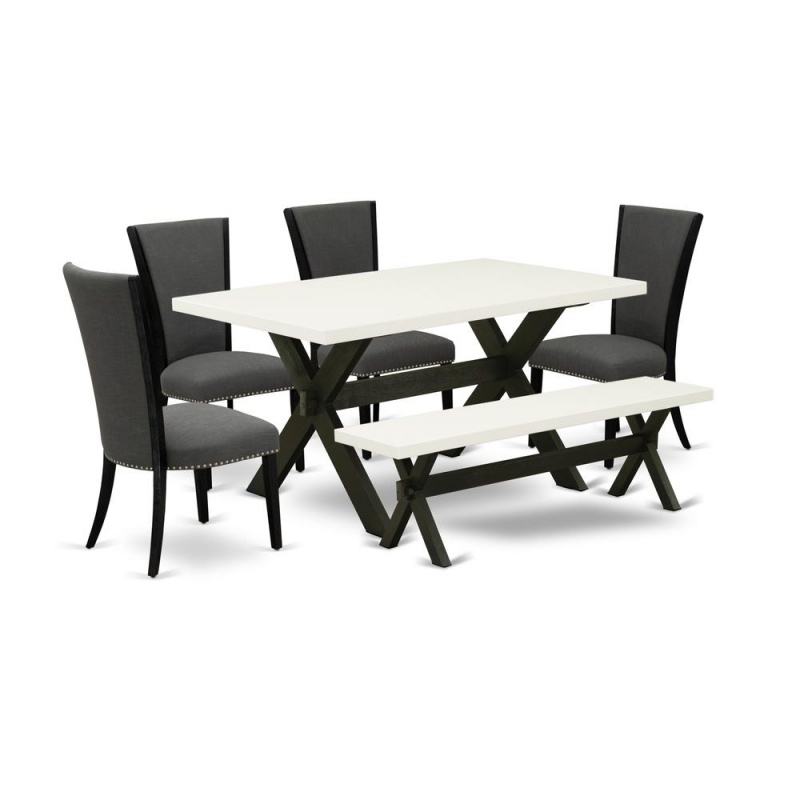 East West Furniture 6 Piece Kitchen Table Set
