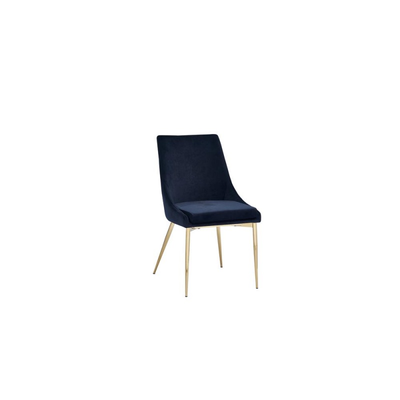 Leatrice Glam Velvet Fabric Chairs, Set Of 2, Black