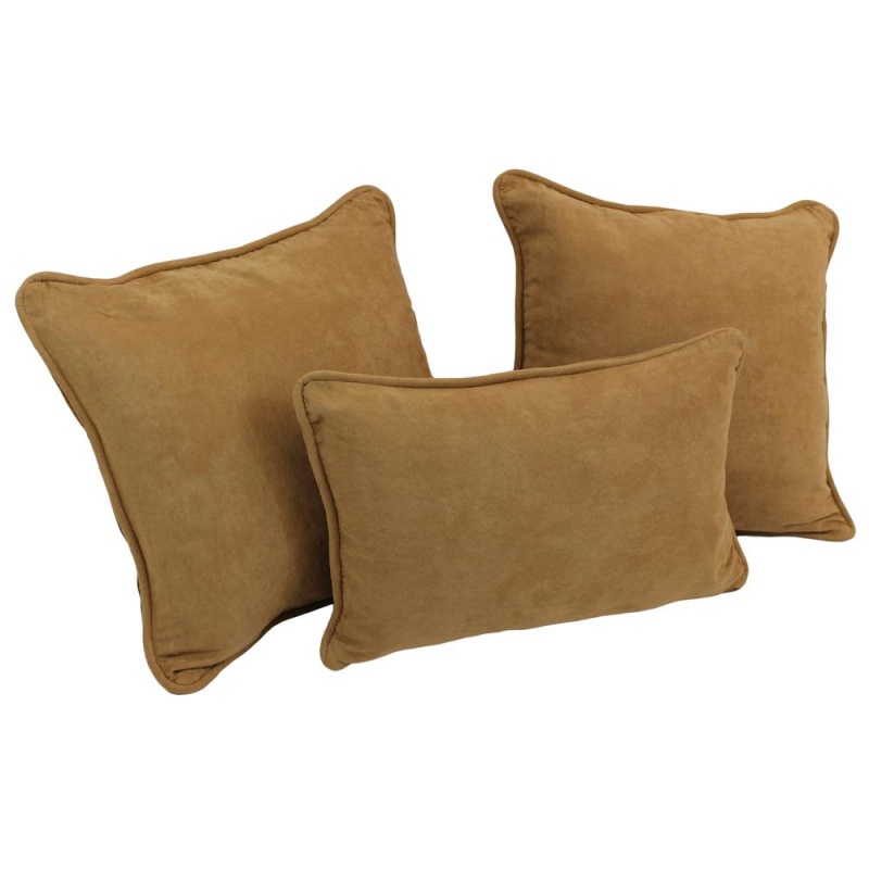 Double-Corded Solid Microsuede Throw Pillows With Inserts (Set Of 3) 9817-Cd-S3-Ms-Cm