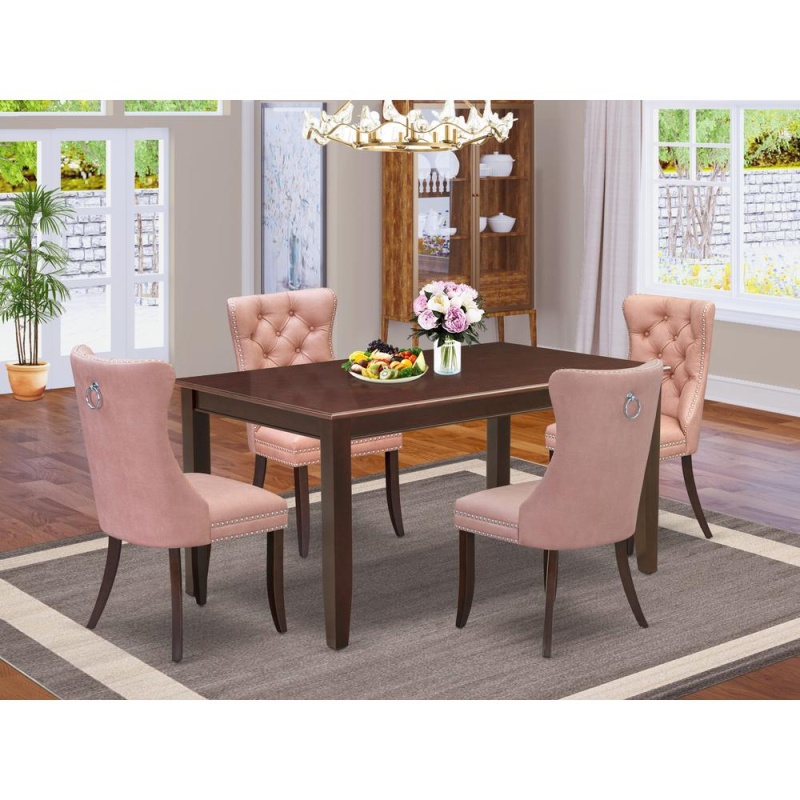 5 Piece Kitchen Table Set with Rectangle Dining Table