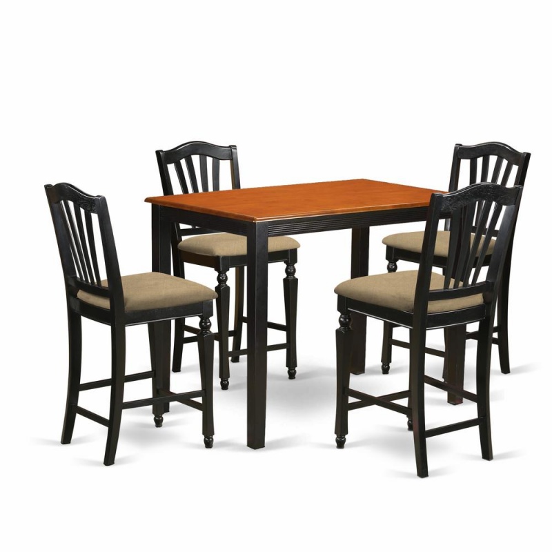 5 Pc Counter Height Dining Set - Kitchen Table and Stools by East West ...