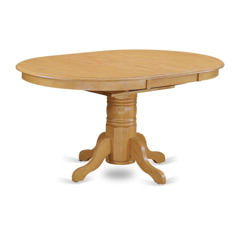 Pedestal Oval Table With 18" Butterfly Leaf, Oak