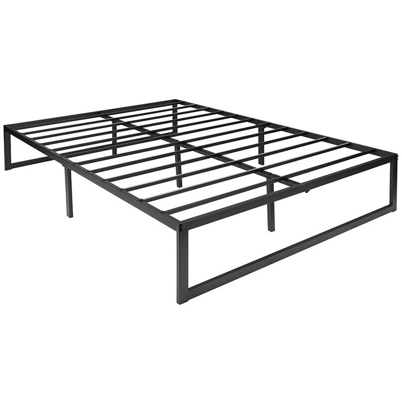 14 Inch Metal Platform Bed Frame - No Box Spring Needed With Steel Slat Support And Quick Lock Functionality (Full)