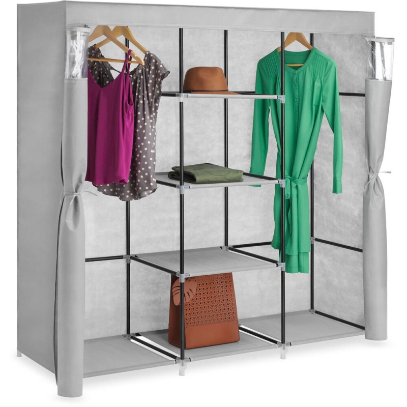 Covered Wardrobe W/Storage Shelves