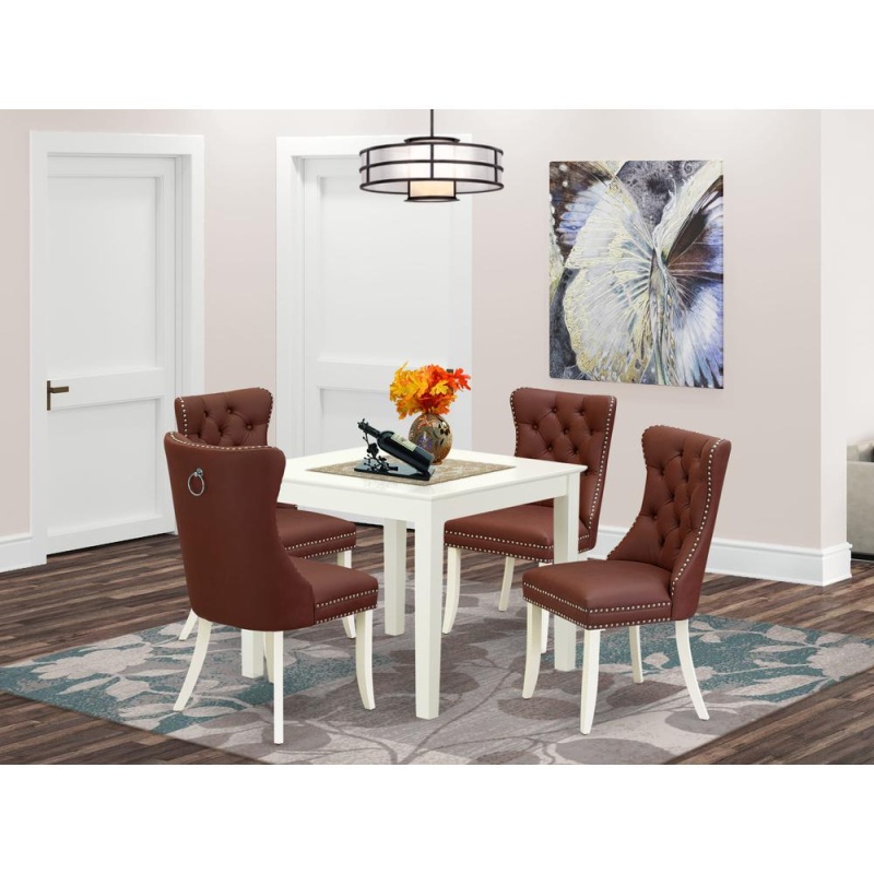 5 Piece Dining Room Furniture Set Consists Of A Square Kitchen Dining Table