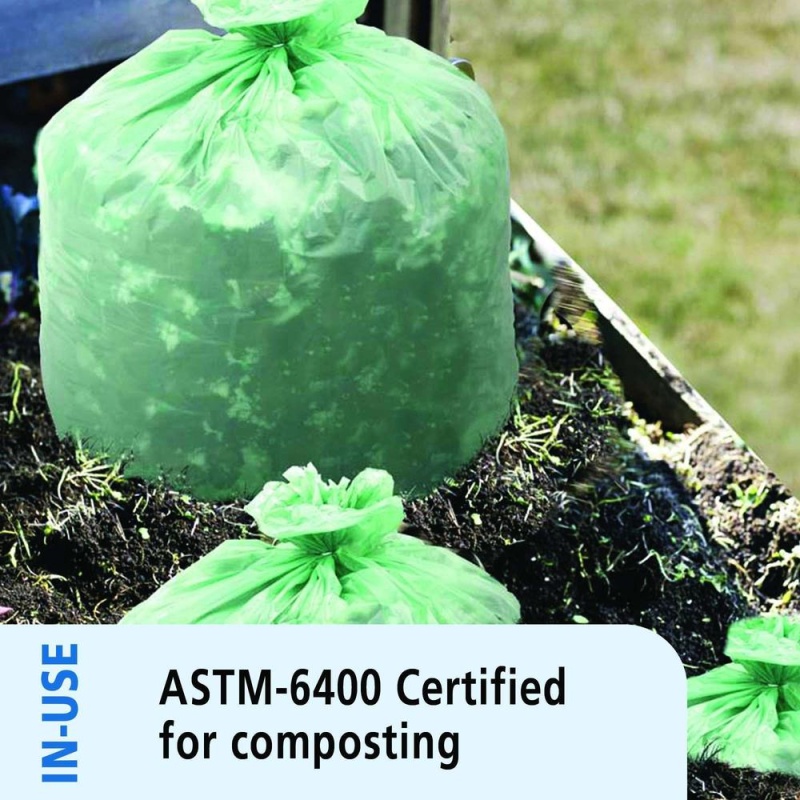 Stout Ecosafe Trash Bags - 64 Gal Capacity - 48" Width X 60" Length - 0.85 Mil (22 Micron) Thickness - Green - Plastic - 30/Carton