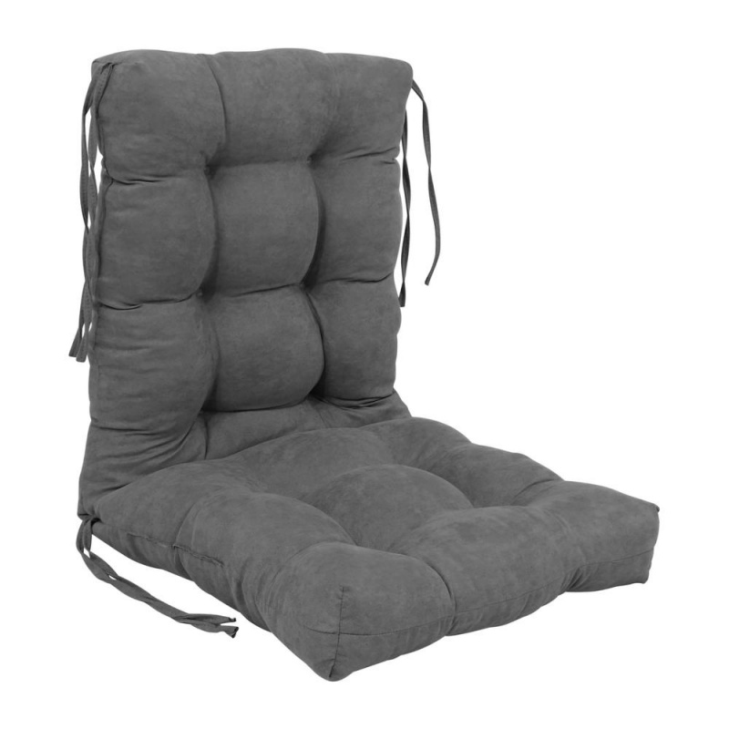 18-Inch By 38-Inch Solid Microsuede Tufted Chair Cushion