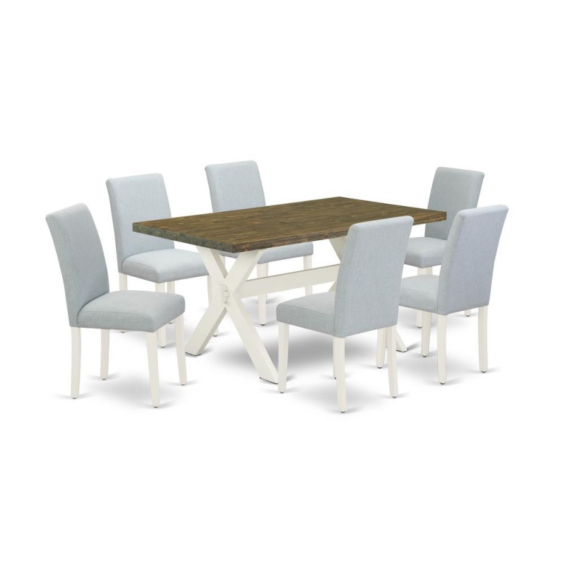 East West Furniture 7-Piece Kitchen Dining Table Set