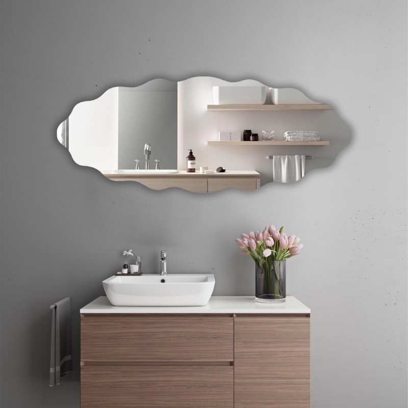 Chloe's Reflection Verical/Horizontal Hanging Oval Shaped Frameless Wall Mirror 49" Height