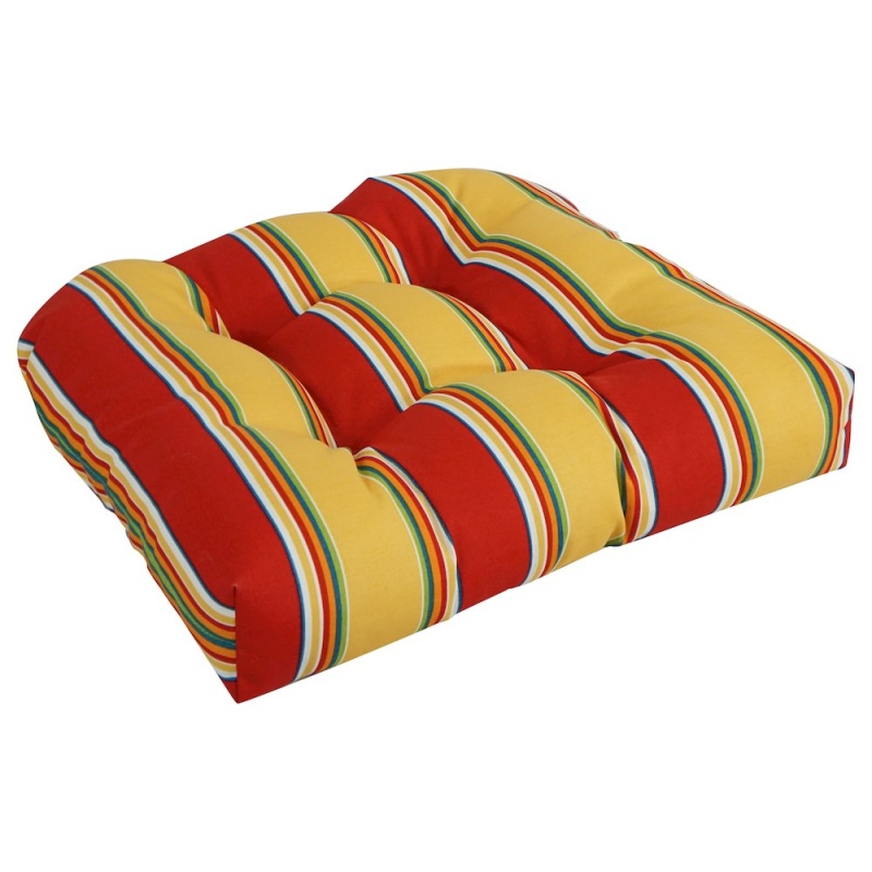 19-Inch U-Shaped Patterned Tufted Dining Chair Cushion