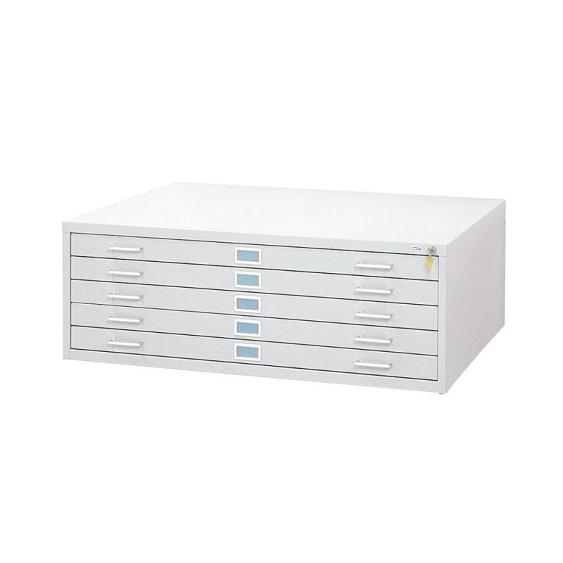 5-Drawer Steel Flat File For 30" X 42" Documents White